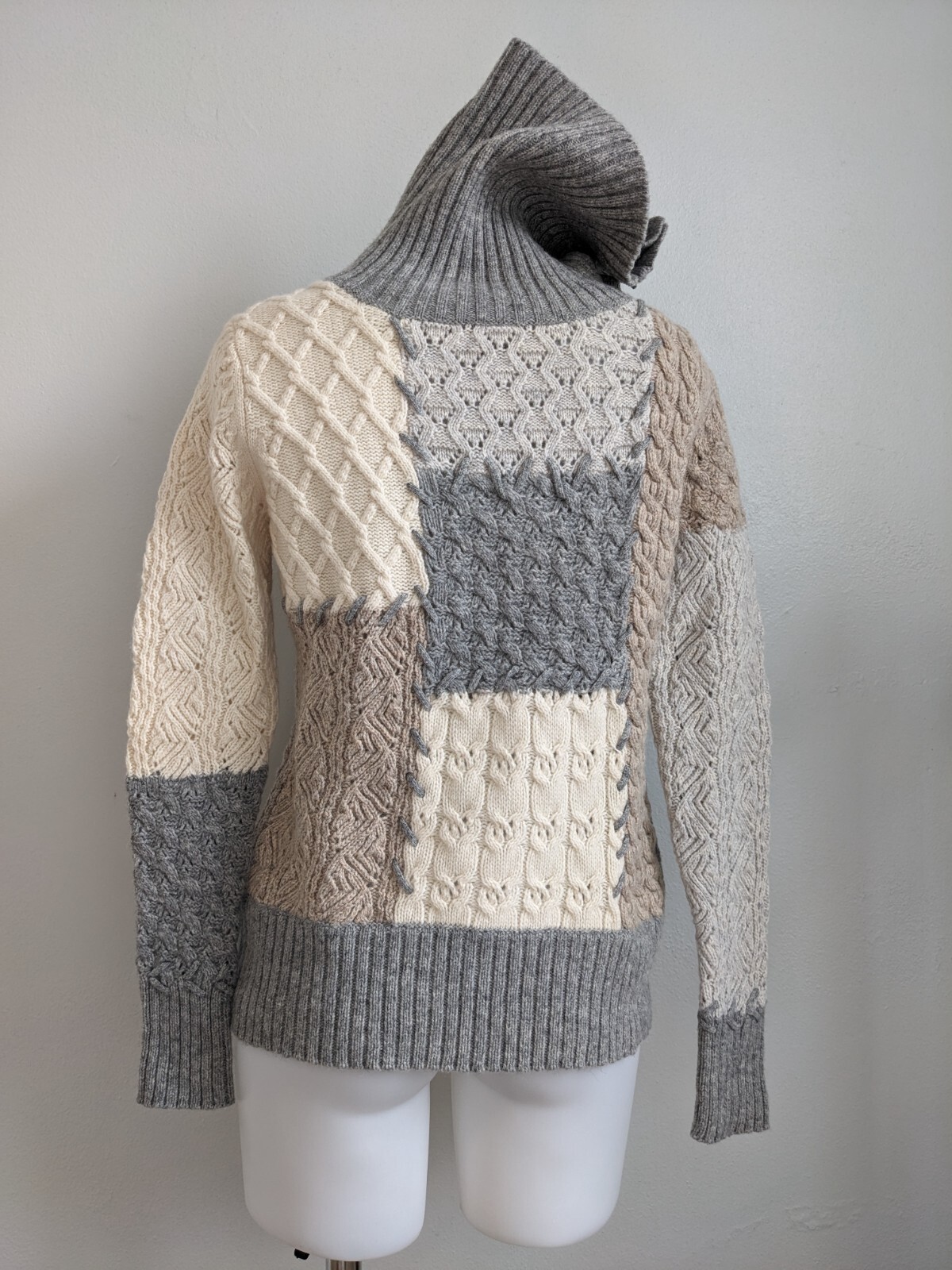 Sundance Size Medium Lambswool Patchwork Saco Swe… - image 2