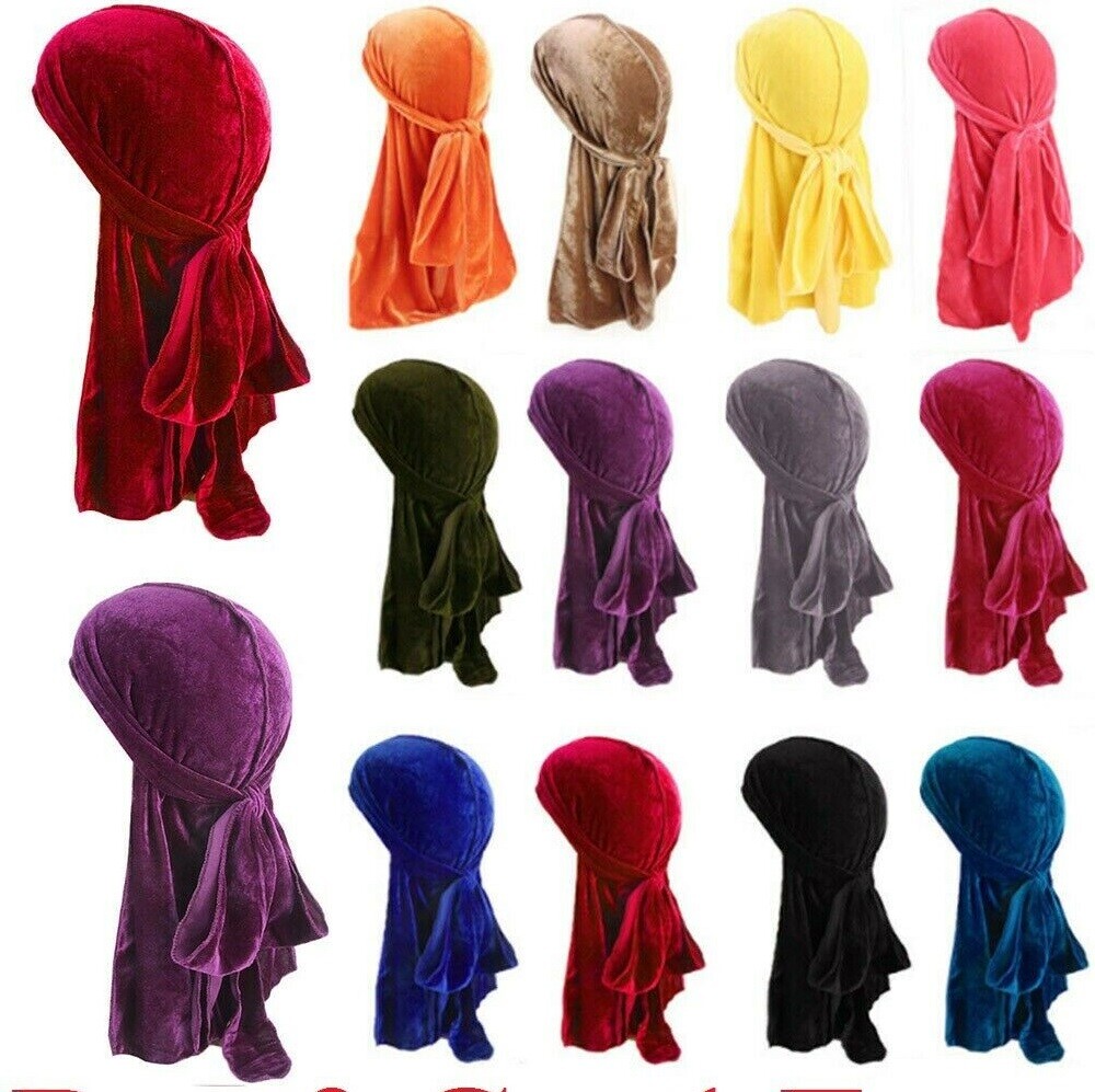 APL Cappello Durag in Velluto di Seta Unisex Premium Design Copricapo di Doo Rag 
