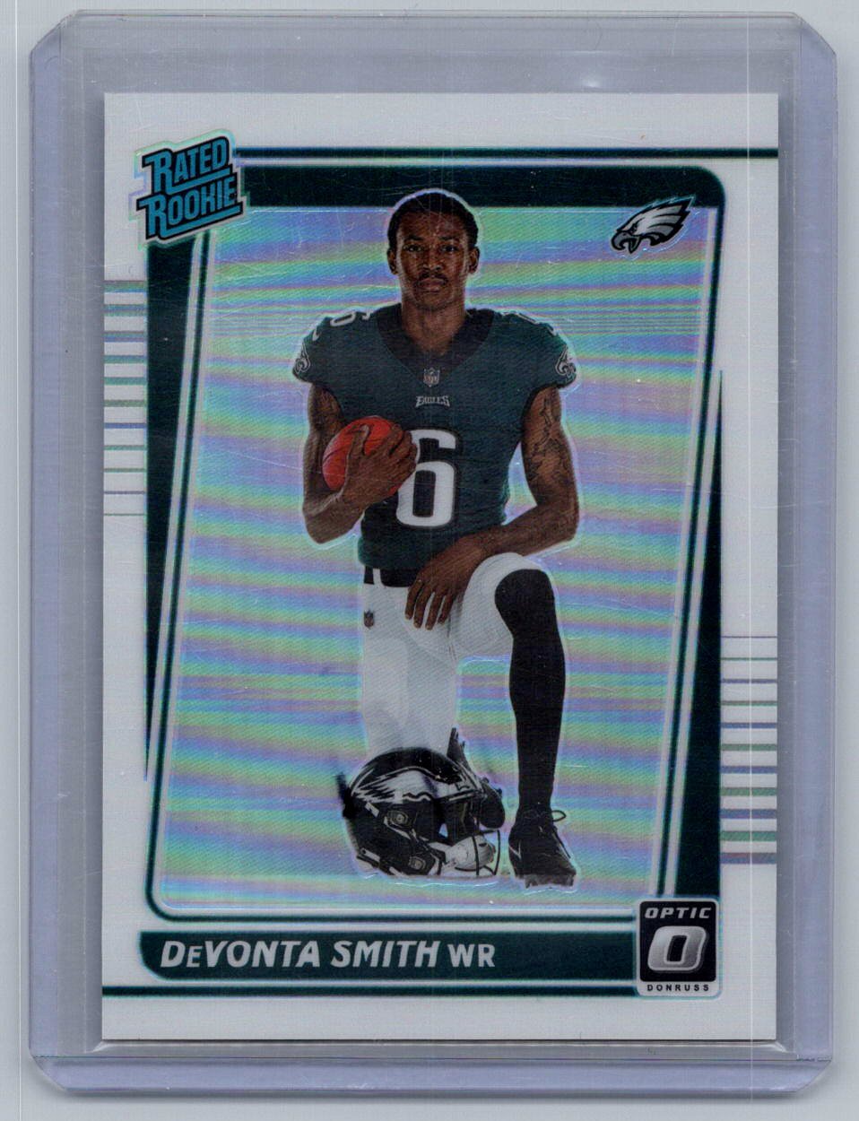 2021 Donruss Optic #205 DeVonta Smith Silver Holo