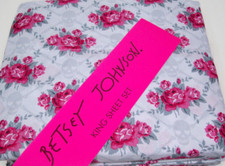 Betsey Johnson Rose Trellis Floral Skull Easy Care King Sheet Set New
