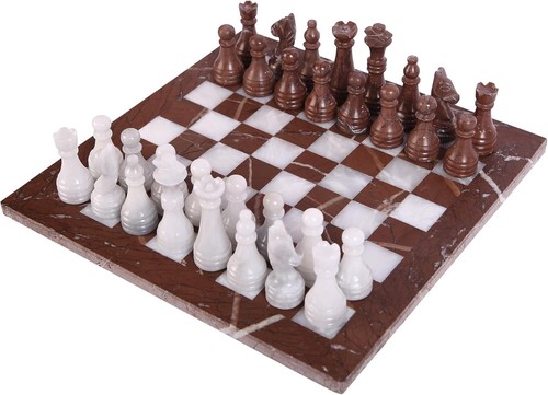 Classic 15-Inch Marble Chess Set with Stone Board & Fine Pieces - Picture 6 of 9