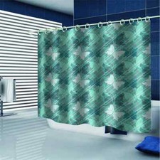 Butterflies And Stripes 3D Shower Curtain Waterproof Fabric Bathroom Decoration
