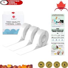 D30 Compatible Label Maker Tape - Durable White Label Roll 15MMx6M - 3 Rolls