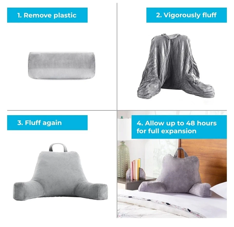 Travesseiro de leitura LINENSPA com espuma de memória desfiada - Travesseiro traseiro para sentar  - Imagem 3 de 4