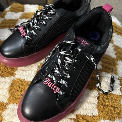black and white dress with hot pink shoes Juicy Couture Jelly Sole Demi Sneaker Women's 8.5 dissh_size_group_12