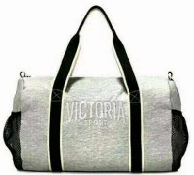 VICTORIA'S SECRET SPORT DUFFLE BAG GYM TRAVEL TOTE WEEKEND GRAY