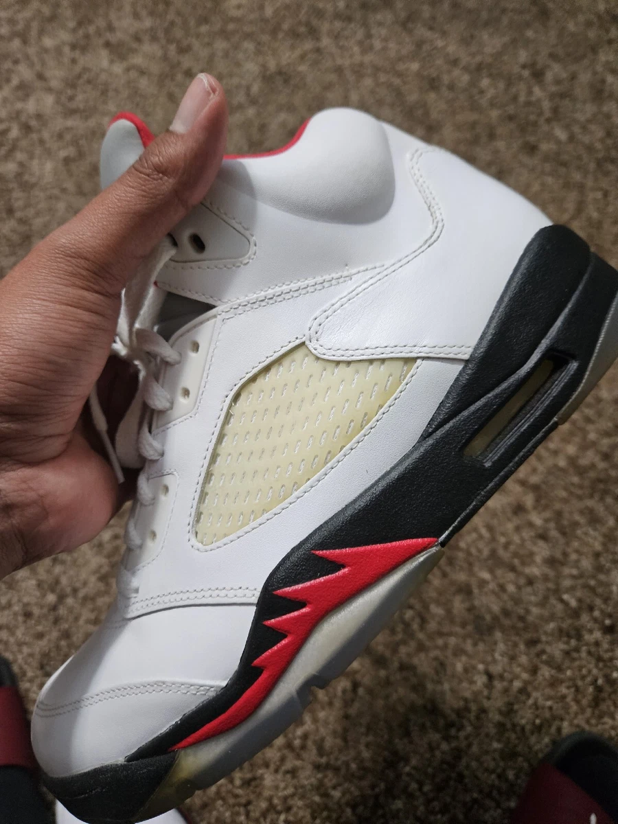 fire red 5s grey tongue