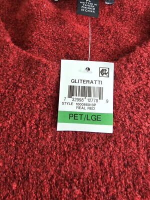 専用2 Women's Size Petite Large INC Pouf Sleeve Jewel Neck Sweater In