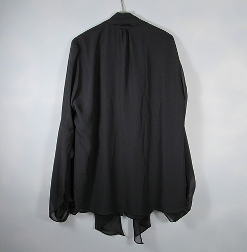 DG2 Diane Gilman Blouse XL Black Sheer Sash Collar Boho Artsy Witchy Gothic NWT - Picture 5 of 7