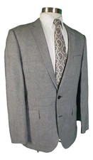 J Crew Ludlow Mens Grey 2 Btn Italian Linen Cotton Suit 42L Slim