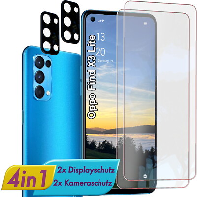 Für OPPO Find X3 Lite DISPLAY & KAMERA Schutzglas Panzerfolie Linsen Schutz Glas