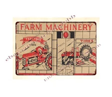 wall home tavern  MARX PRESSED METAL TRACTOR FARM childhood toy metal tin sign