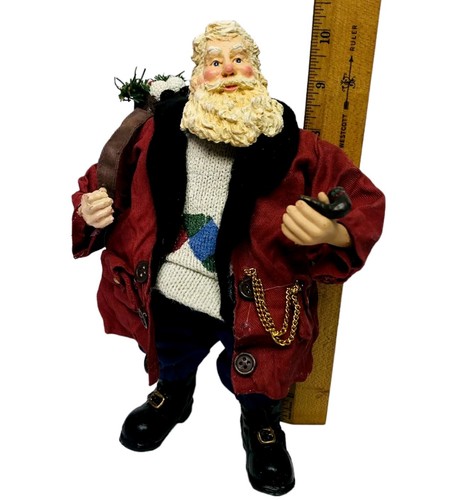 Traditions GOLFING SANTA CLAUS Fabric Mache St. Nicholas Vintage Christmas Golf - Picture 16 of 17