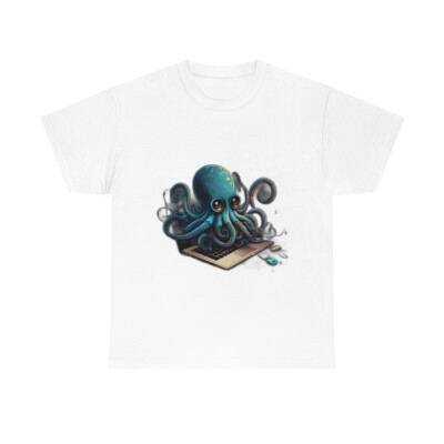 hacking octopus Unisex Heavy Cotton Tee