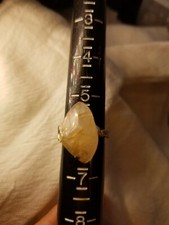Handmade Natural rutilated quartz silver stone Silver ring size US6 BOHO hippie