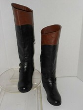 RAMPAGE BLACK AND BROWN KNEE HIGH BOOTS SIZE 6 MEDIUM