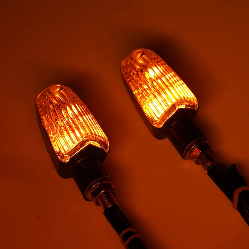 Mini Motorcycle LED Turn Signals Blinker Light Indicator Amber Lamp Clear Lens — 第 4/4 张图片