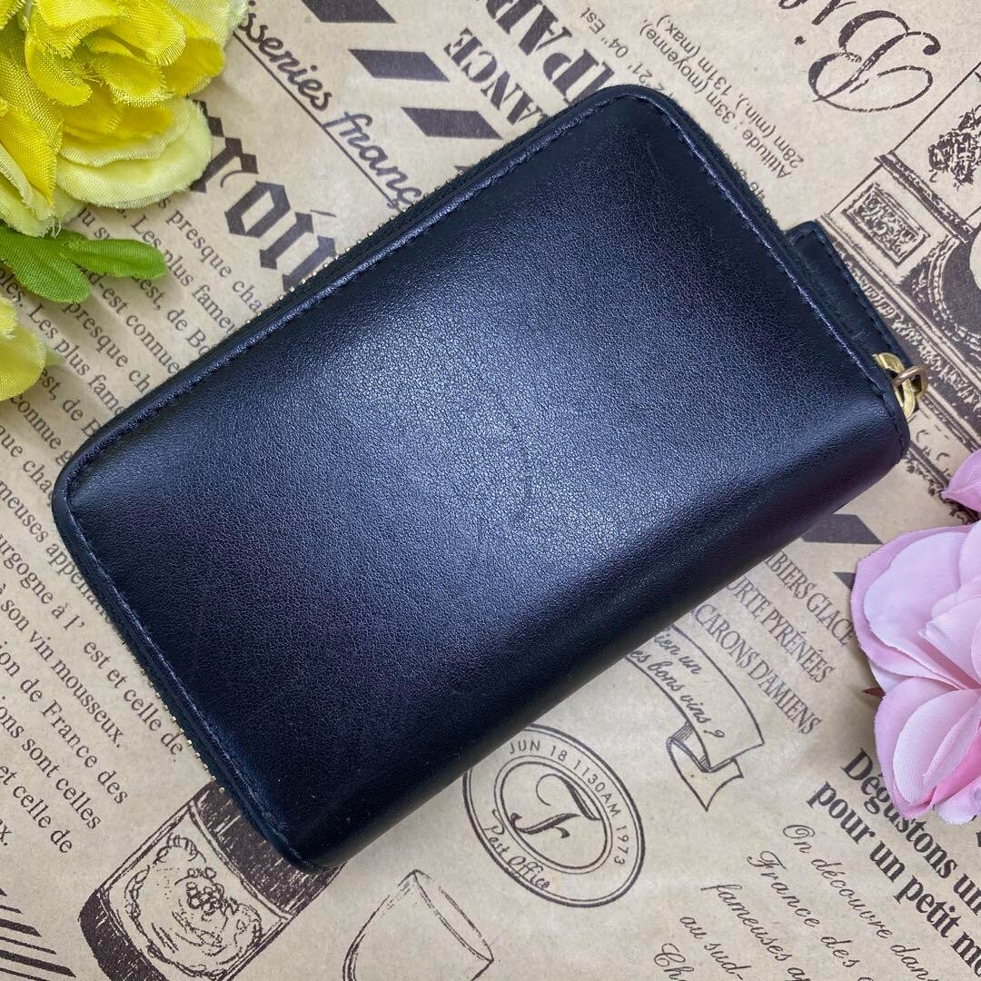 GUCCI ロゴ入り ブラックソフトケース GUCCI Vintage Logo Print black Coin Case wallet No box from