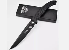 6" (D2) BLADE HOKC HUNTING SURVIVAL G10 HANDLE POCKET KNIFE - BLACK BLADE