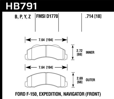 Hawk LTS Disc Brake Pad P/N HB791Y.714