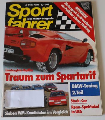 Sportfahrer 2/87 BMW 3er Tuning E 30, Peugeot 505 V6, VW Scirocco GTX, VW Golf