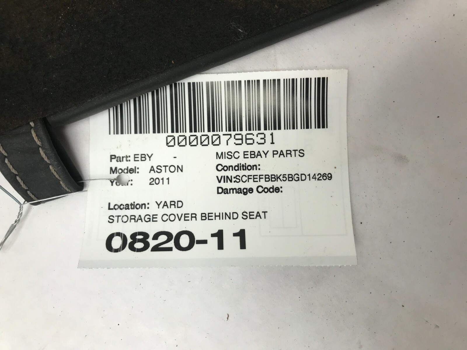 07-16 ASTON MARTIN V8 VANTAGE INTERIOR SEAT STORAGE LID COVER OEM 