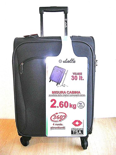 VALIGIA TROLLEY PICCOLO DIELLE ULTRALEGGERO 4 RUOTE CHIUSURA TSA NUOVO |  eBay