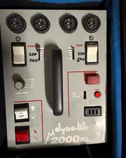 dynalite 2000xl power pack, two heads, and cables and power cord