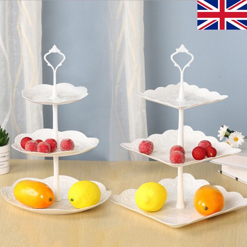 3 Layer Dessert Cake Stand Plate Afternoon Tea Party Wedding Tableware Plate - Picture 4 of 19