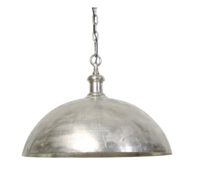 LIGHT & LIVING Raw Nickel Brass Adora Hanging Pendant Lamp, 20'' Diameter