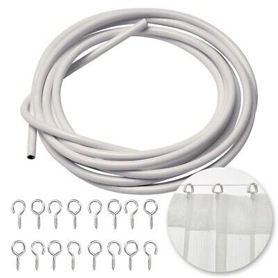 4M EXPANDING CURTAIN WIRE HOOKS COMPLETE SET FOR NET CURTAIN WINDOWS & DOORS
