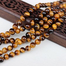 4MM TIGER EYE GEMSTONE GRADE AB ROUND LOOSE BEADS 15"