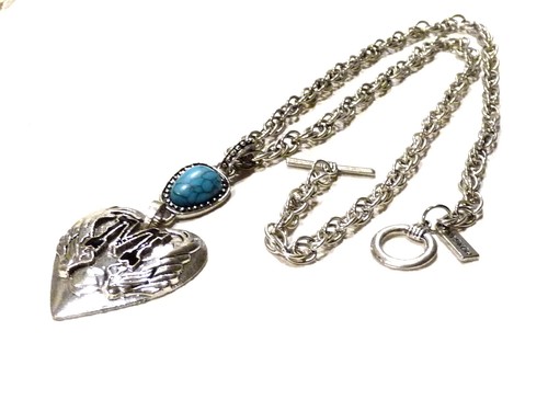 Collier Pendentif Cœur En Alliage Argenté MORGAN - Longueur 60 Cm, Occasion