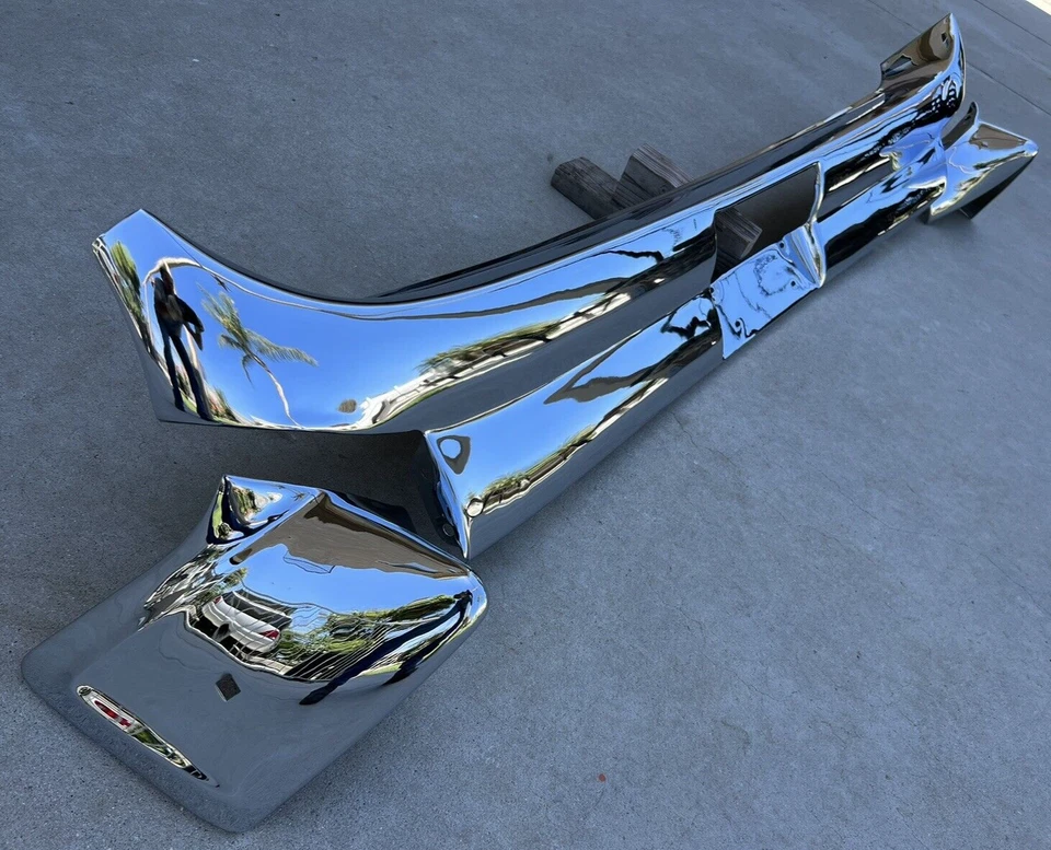 X PARAGOLPES TRASERO LINCOLN CONTINENTAL NUEVO TRIPLE CHAPADO CROMO 1958-1959 58-59 OEM Foto 4 de 4