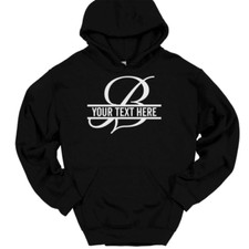 Letter B Monogram Your Text Here Custom Hooded Sweatshirt Funny Humor Hoodie
