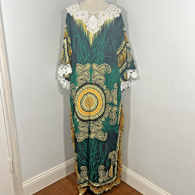 chinese dress ladies Boho Kaftan Frock Dress, Halston style caftan by Nuichan