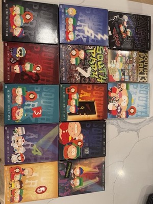 South Park Complete Seasons DVD Sets.  Seasons 1-7, 9-13, 15.  Very Good Cond.