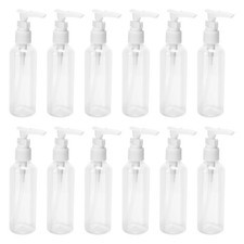 2X(12 Pack 3.4Oz/100Ml Transparent Travel Bottles Pump Bottle Lotion4713