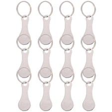 12 Pcs Grocery Cart Token Stainless Steel Shopping Trolley Keychain