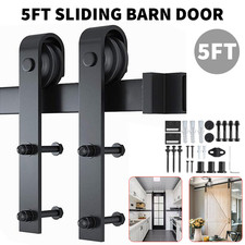 5FT Rustic Sliding Barn Door Hardware Kit with Stainless Steel Track System