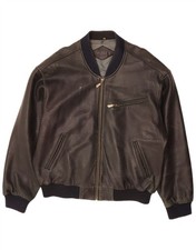Trapper Mens Leather Jacket IT 54 2XL Black E...