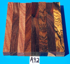 8 PEQUEÑOS ESPACIOS EN BLANCO DE TORNEADO~BOCOBOLO~TULIPÁN~1/2" A 9/16" CUADRADO X5"~MADERA EXÓTICA