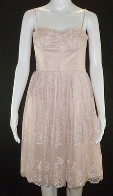 Pink Corset Dress Fairy Coquette Flowy  XS Whimsical Romantic Meadow Pixie Lace