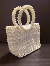 Faux Pearl Beaded Tote