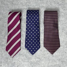 Burberry, Guy Laroche Christian Dior Bundle Lot Of 3 Vtg Multicolor Silk Ties
