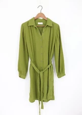 VELVET By Graham & Spencer Cotton Gauze Button-Down Shirt Dress S $198 A3 191