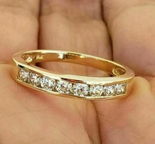 2.90Ct Round Cut Created Diamonds Eternity Wedding Band 14K Yellow Gold Finish