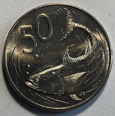 Cook Islands 50 cents 1973 - Bonito Fish - Skipjack tuna - Uncirculated