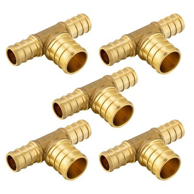 pack Of 5 1/2 X1/2x 3/4 Pex Bullnose Reducing Tee Brass Crimp Fittingsastm