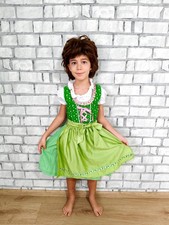 6 year kids girls green neon Dirndl Oktoberfest bavarian dress trachten Festival